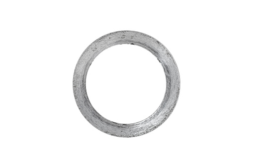 Metal washer isolated on a white background.