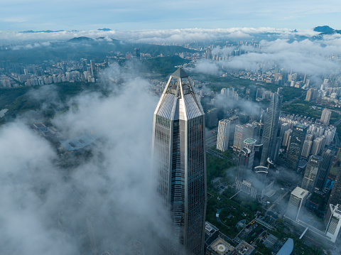 Aerial view of landscape in Shenzhen city, China