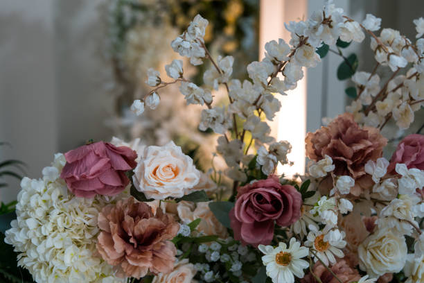 istock Artificial beautiful bouquet in wedding ceremony. 2140702533