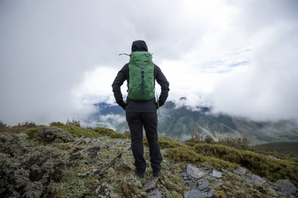 istock Hiking woman on high altitude mountain top 2140703061