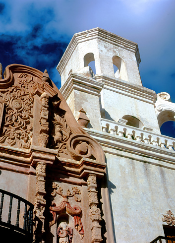 Spanish mission San Xavier del Bac started in 1692 by Spanish missionaries in the Americas