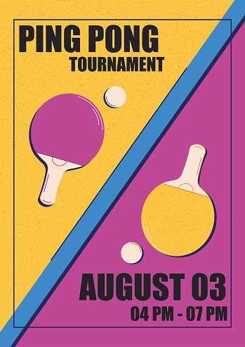 Trending poster, poster for ping pong, table tennis, sports games and events. Vector illustration