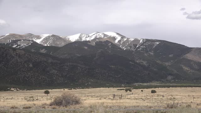 Snow-covered mountains in the area of Great Sand Dunes National Park, Colorado, USA