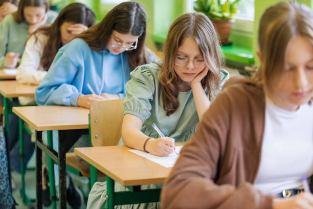 istock Female high school students during exam 2140819654