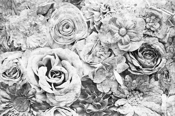 istock Retro Grunge Flower Art Background 2140857248