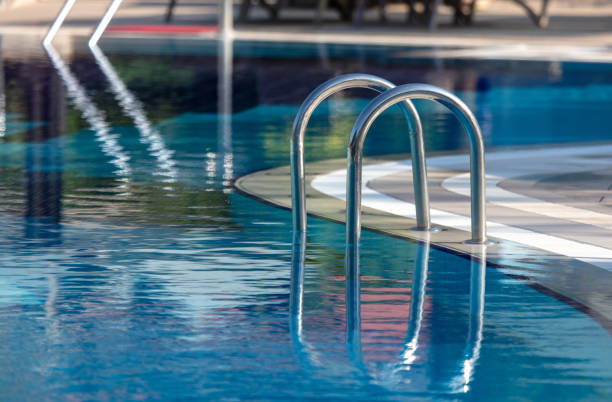 istock Metal ladder from the pool 2140881876