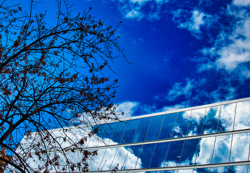 The sky in a glass wall