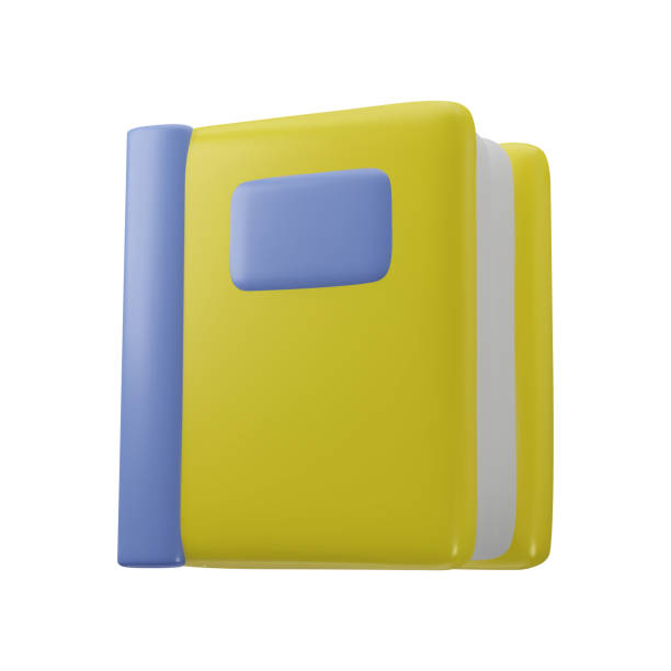 istock 3D cartoon yellow closed book in minimal realistic style. Cute glossy students book design. Mock up for educational book and literature publishers. Vector illustration symbol of knowledge. 2140904347