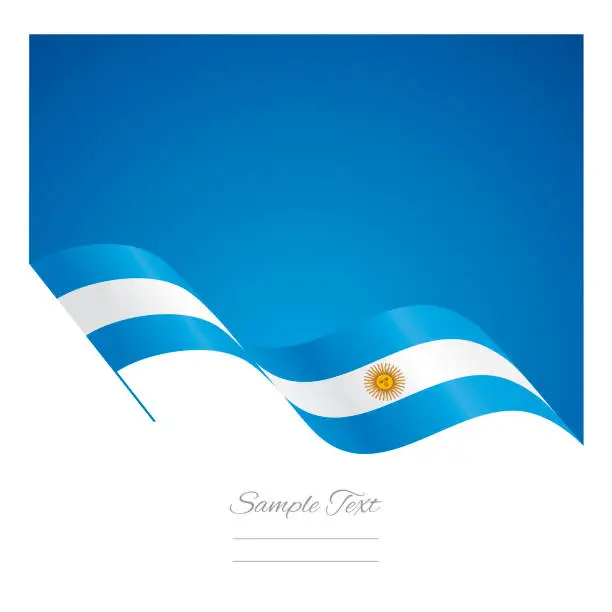 Vector illustration of Argentina abstract wave flag ribbon vector background