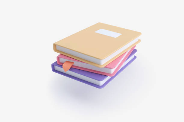 istock 3D icon. A stack of colorful books with a bookmark. Vector illustrations of school textbooks in a simple cute cartoon style. 2140957392