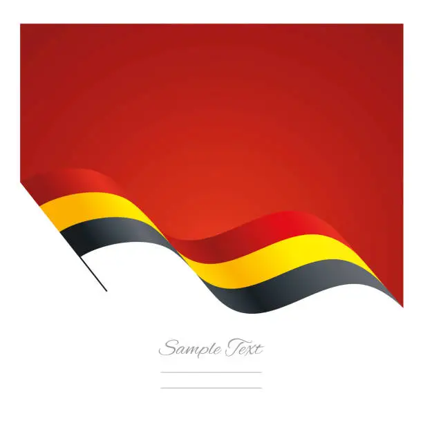 Vector illustration of Belgium abstract wave flag ribbon vector background