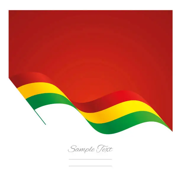 Vector illustration of Bolivia abstract wave flag ribbon vector background