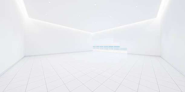 istock 3d rendering of white tile floor for background. 2140962688