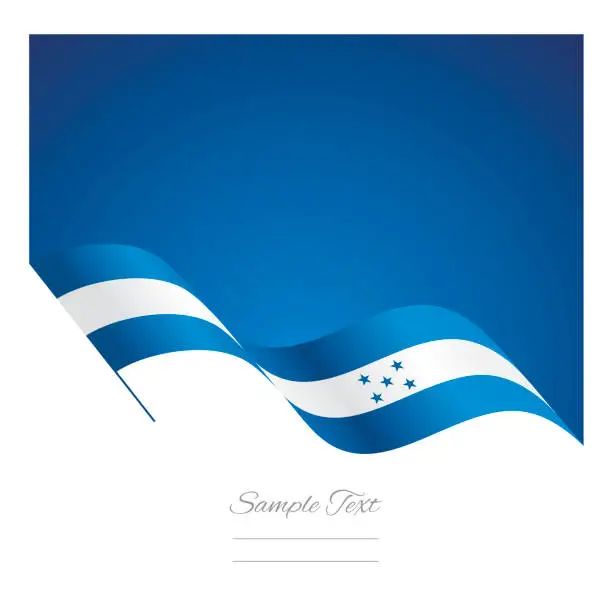 Vector illustration of Honduras abstract wave flag ribbon vector background