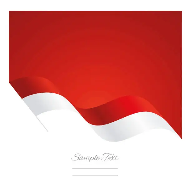 Vector illustration of Monaco abstract wave flag ribbon vector background