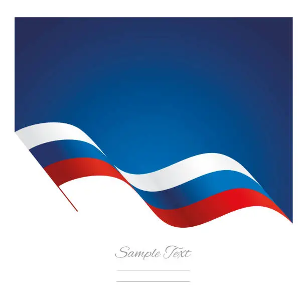 Vector illustration of Russia abstract wave flag ribbon vector background
