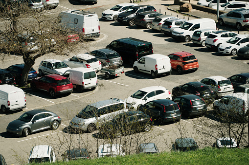 A car park as seen from above