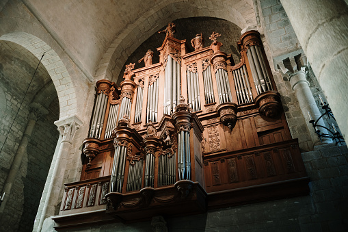 A large organ inside a church