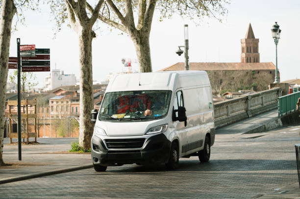 istock Delivery van in a city 2140991324