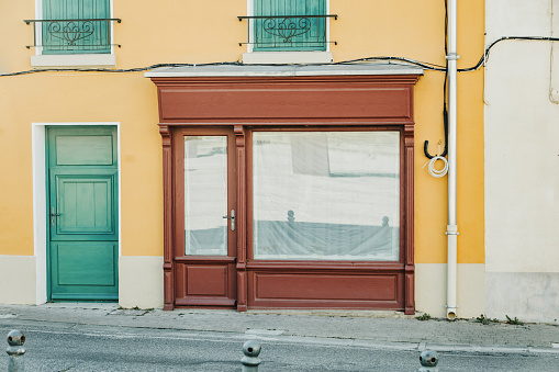 A closed store facade