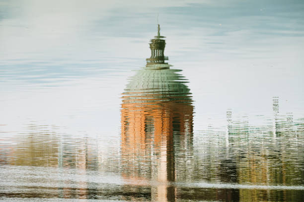 Dome de la Grave reflected on the Garonne river, Toulouse, France