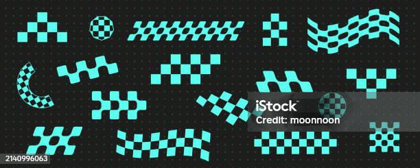 Pattern Style Checker Vintage Checker Pattern Shape Set Stock Illustration - Download Image ...