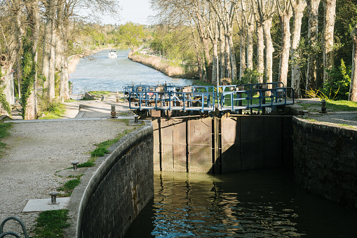Locks in Canal du Midi in Castelnaudary