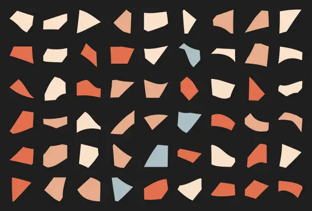 Vector illustration of Trendy abstract asymmetric mosaic collection.