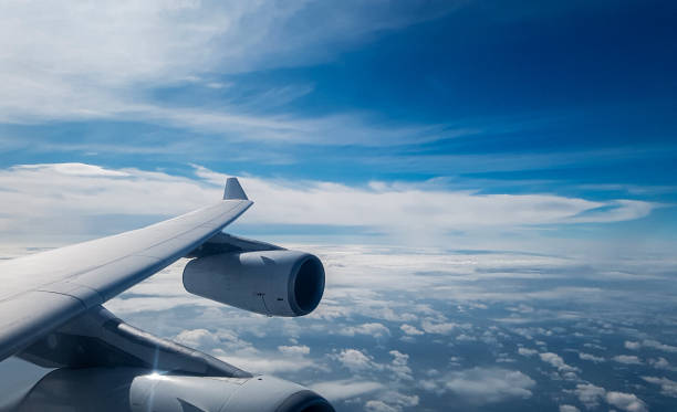flight airbus a340 in the sky