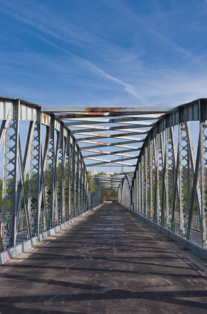 istock bridge, structure, building, metal, gray, passage, crossing, landscape, view, sky, 2141085213