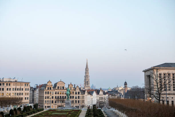 istock Brussels city skyline at dawn with copy space 2141096460