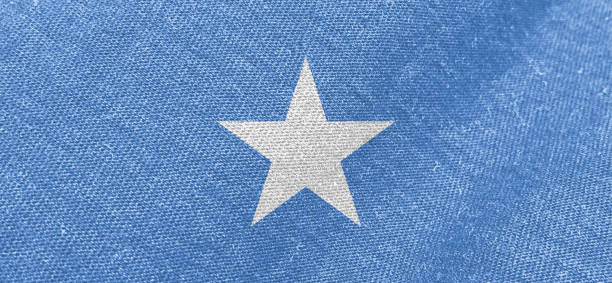 Somalia flag fabric cotton material wide flag wallpaper, Textured national flag of Somalia for graphic and web design purposes.