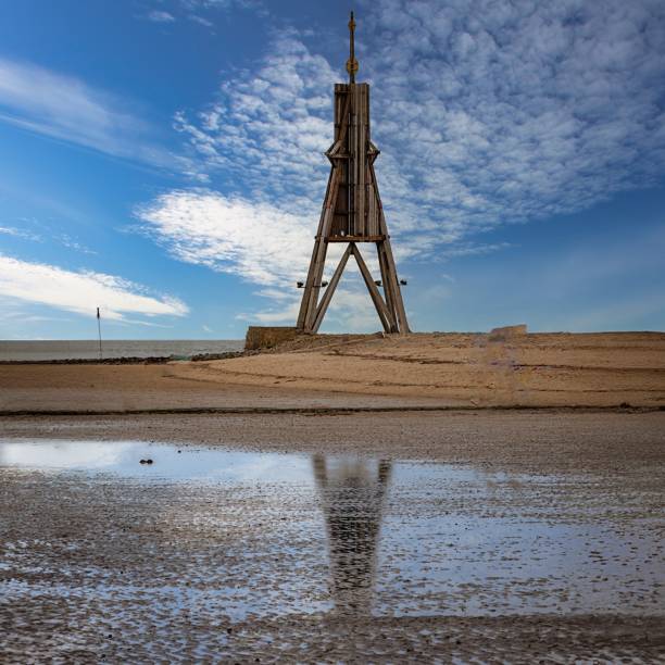 istock reflection of the ball beacon at low tide 2141155462