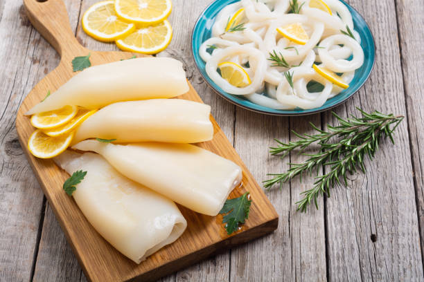 istock Squid rings and tubes with lemon 2141156045