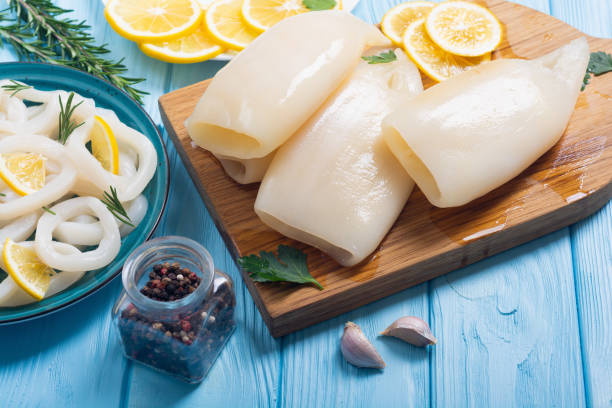 istock Squid rings and tubes with lemon 2141156049