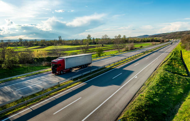 istock Transportation Truck on road 2141178262