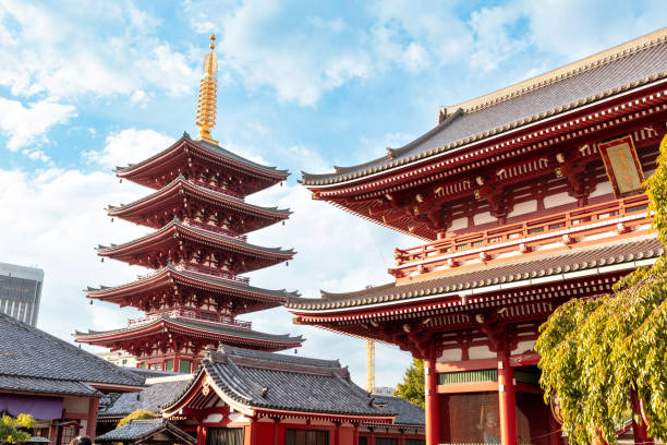 fotografii de stoc, fotografii și imagini scutite de redevențe cu asakusa five-story pagoda - five story pagoda