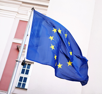 Waving Flag Eu Symbolizes A United Europe
