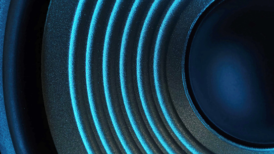 Close-Up Of A Speaker In An Audio System Playing Music