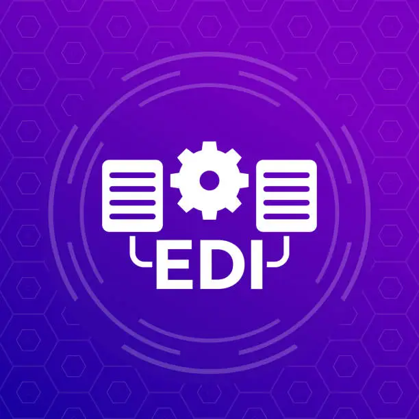 Vector illustration of EDI icon, Electronic Data Interchange vector design