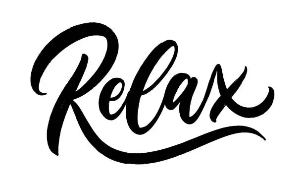 Vector illustration of Relax - hand lettering word.