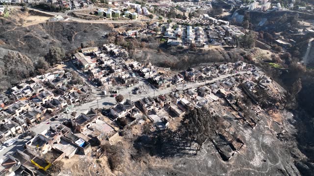 Footage Showing the Impact of Forest Fires Valparaiso Residential Areas
