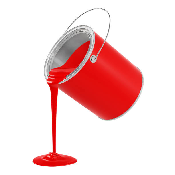 istock Metal Bucket Pouring Red Paint Image 2141223813
