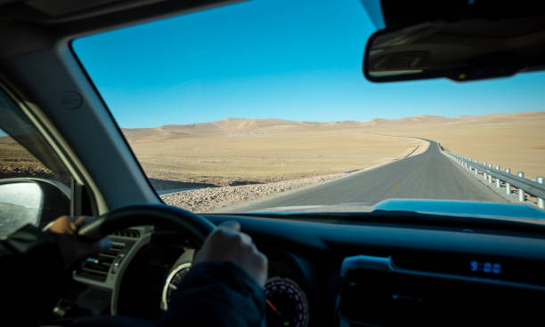 istock Car road trip in tibet, China 2141237576