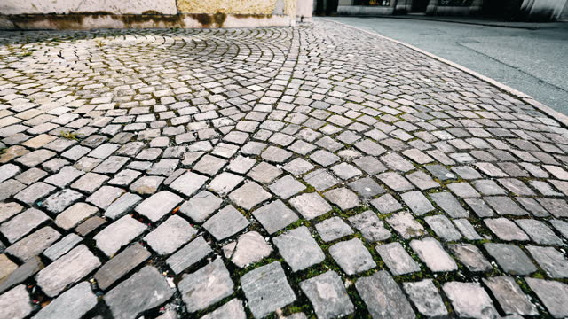 Storied Stones - Intimate Glimpse of Aged Cobblestone Path, the Heartbeat of Historical Streets