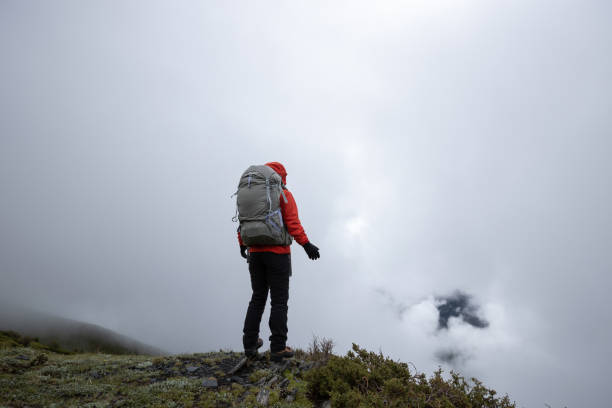 istock Hiking woman on high altitude mountain top 2141323265