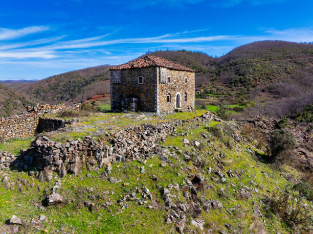 istock Abandoned House on the rocky hill 2141329047