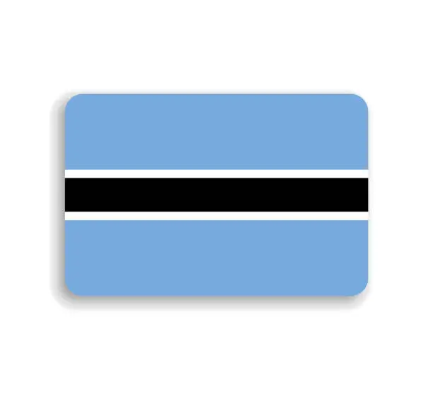 Vector illustration of Rounded rectangle vector flag of Botswana