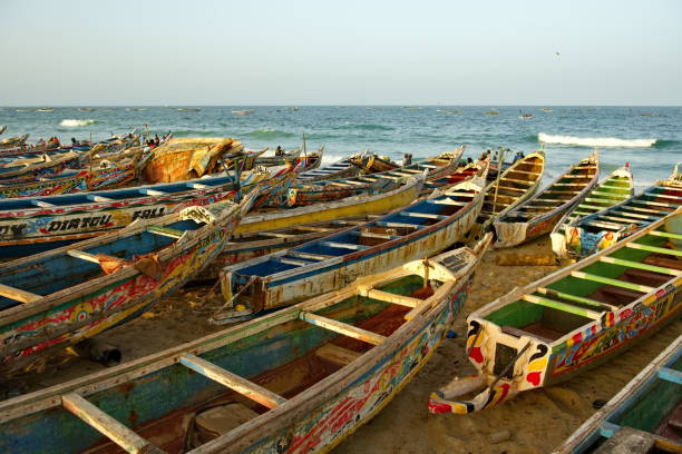The shore of painted boats