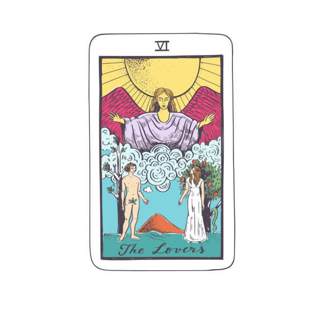 istock Tarot cards vector deck . Major Arcana . Occult esoteric spiritual Tarot sign. Isolated colored hand drawn illustration 2141391561